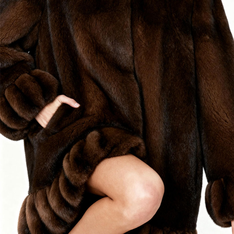 Luxury Real Mink Fur Coat – Short Swing Style — image 3