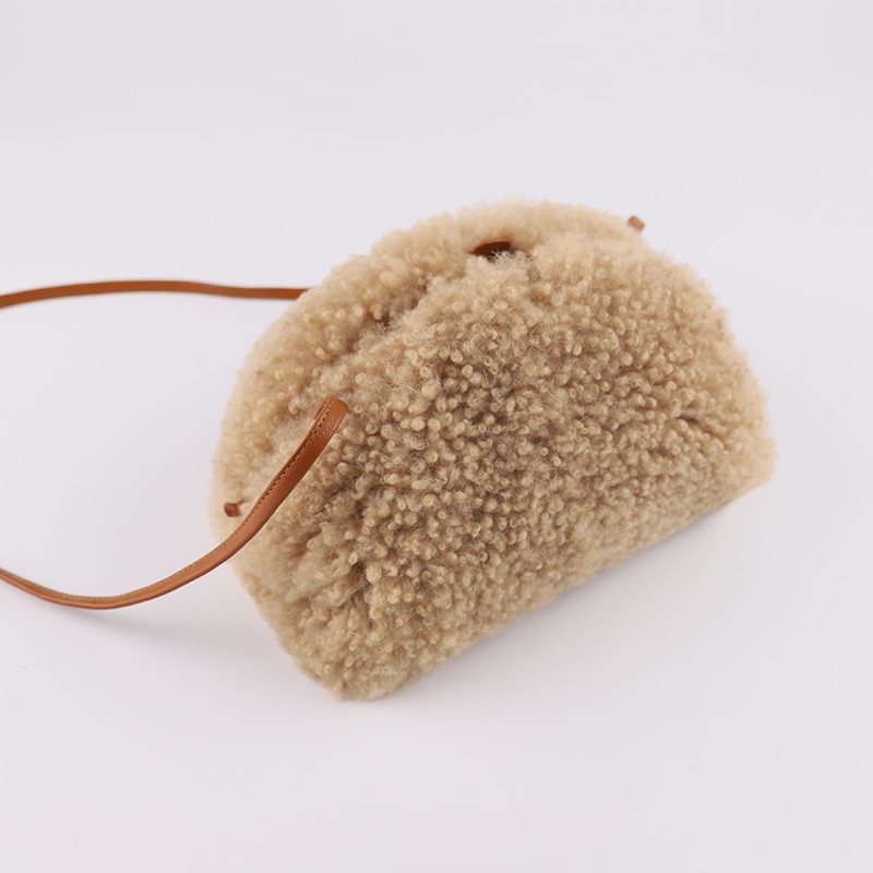 Genuine Lamb Fur Puffy Crossbody – Ultra-Soft Cloud Texture with Minimalist Warmth — image 2