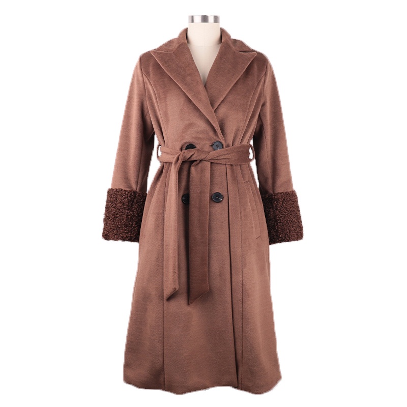 Wool Blend Coat with Faux Fur Cuff Detailing — image 3