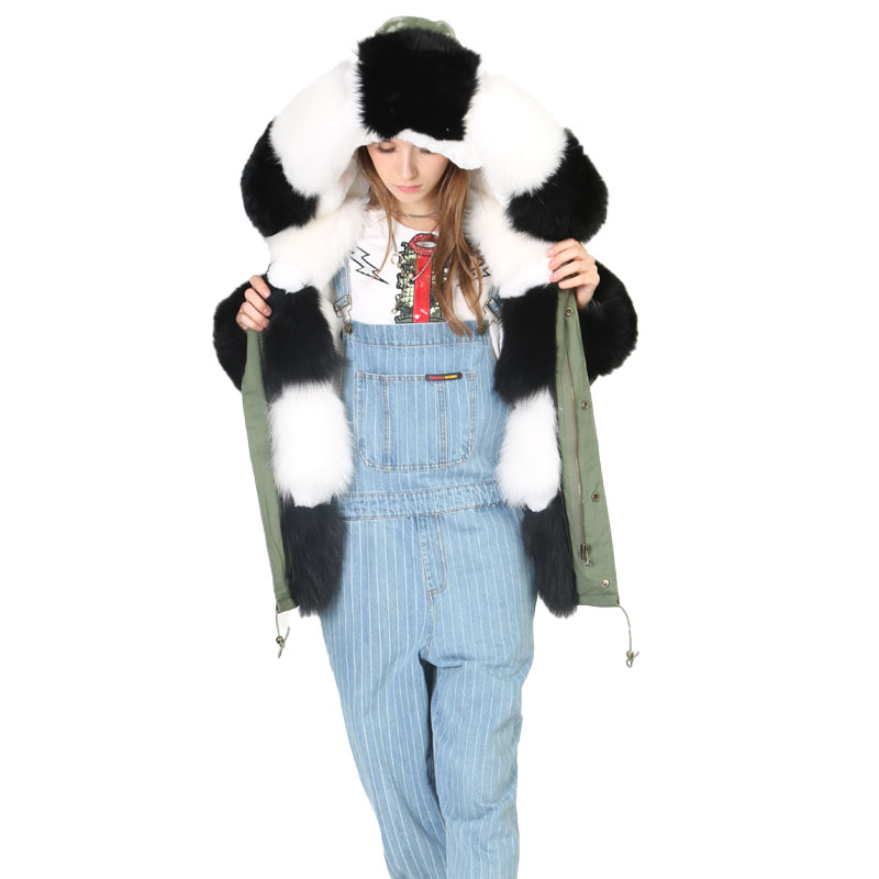 Color-Blocked Fox Fur Lined Parka — Wholesale & OEM Edition — image 3