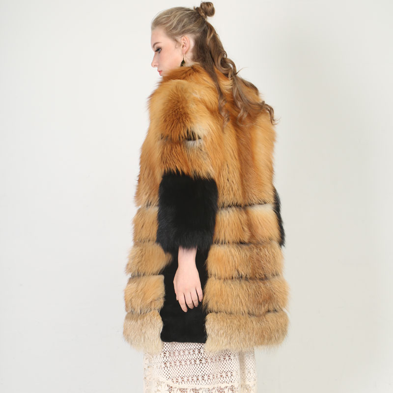 High-End Real Red Fox Fur Coat – Natural Gradient Luxury — image 3