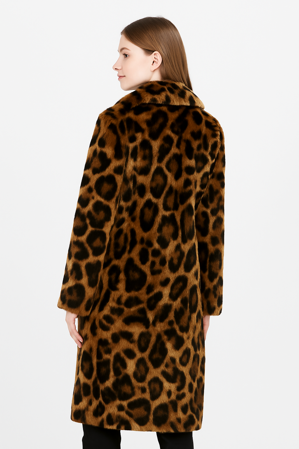 Luxe Leopard Print Faux Fur Coat – Timeless Bold Glamour — image 4
