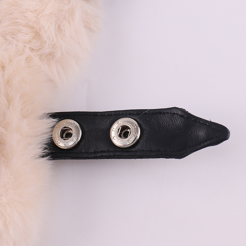 Faux Rex Rabbit Fur Neck Warmer with Leather Buckle – Luxe Comfort for Chilly Days — image 3