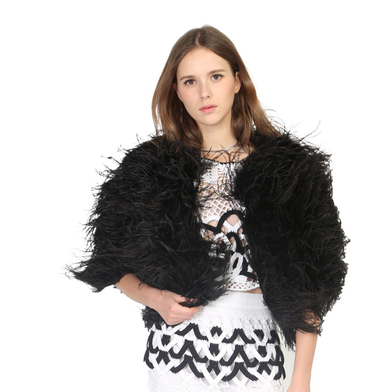 Black Ostrich Feather Shawl — Luxury Edition (Wholesale & OEM)