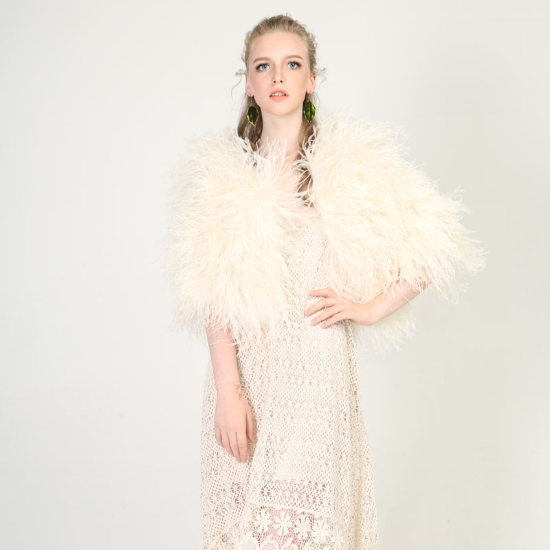 Real White Ostrich Feather Shawl — Couture Edition (Wholesale & OEM)