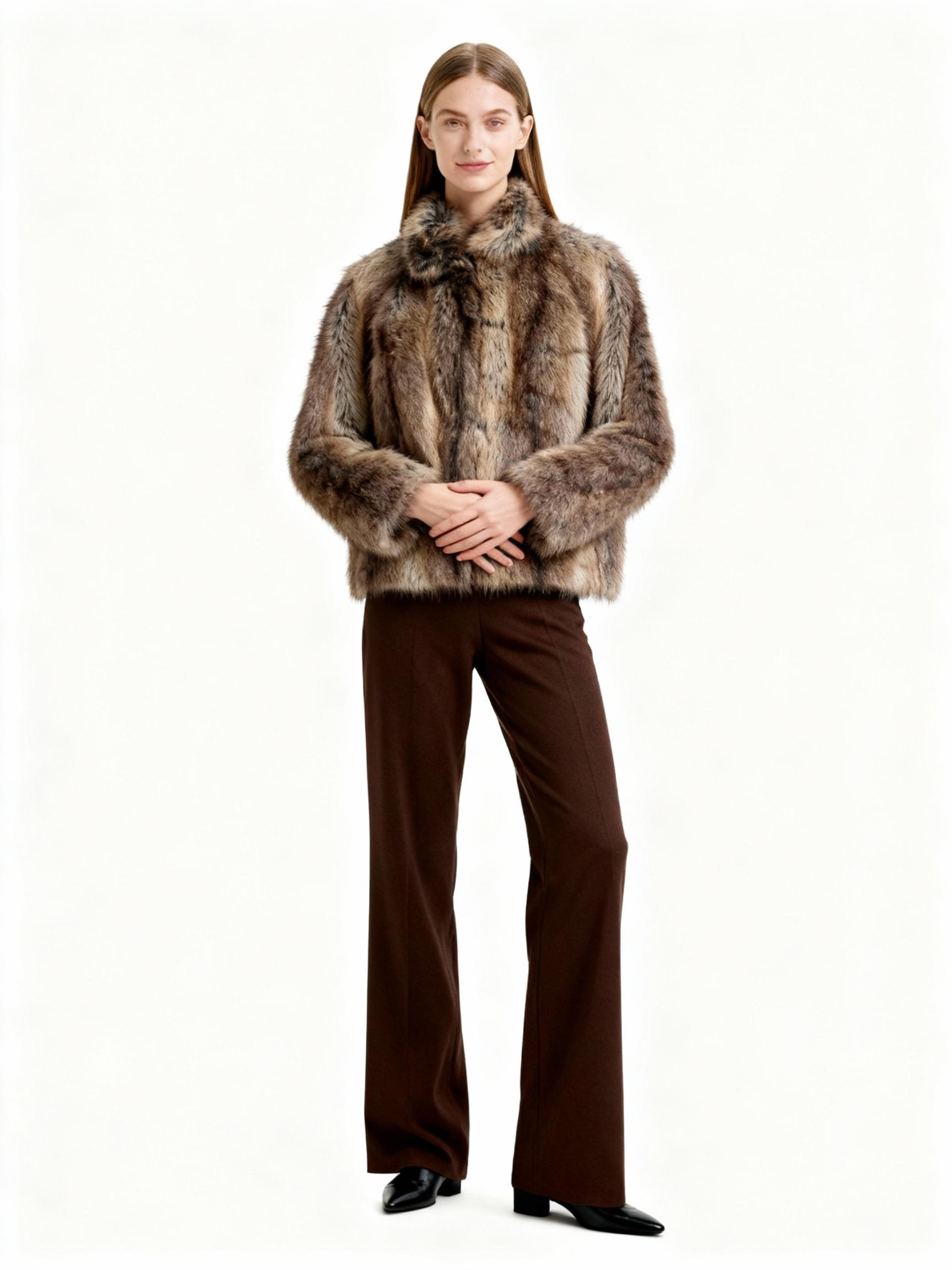 Natural-Look Faux Fur Jacket – Timeless Texture, Cruelty-Free Luxury — image 3