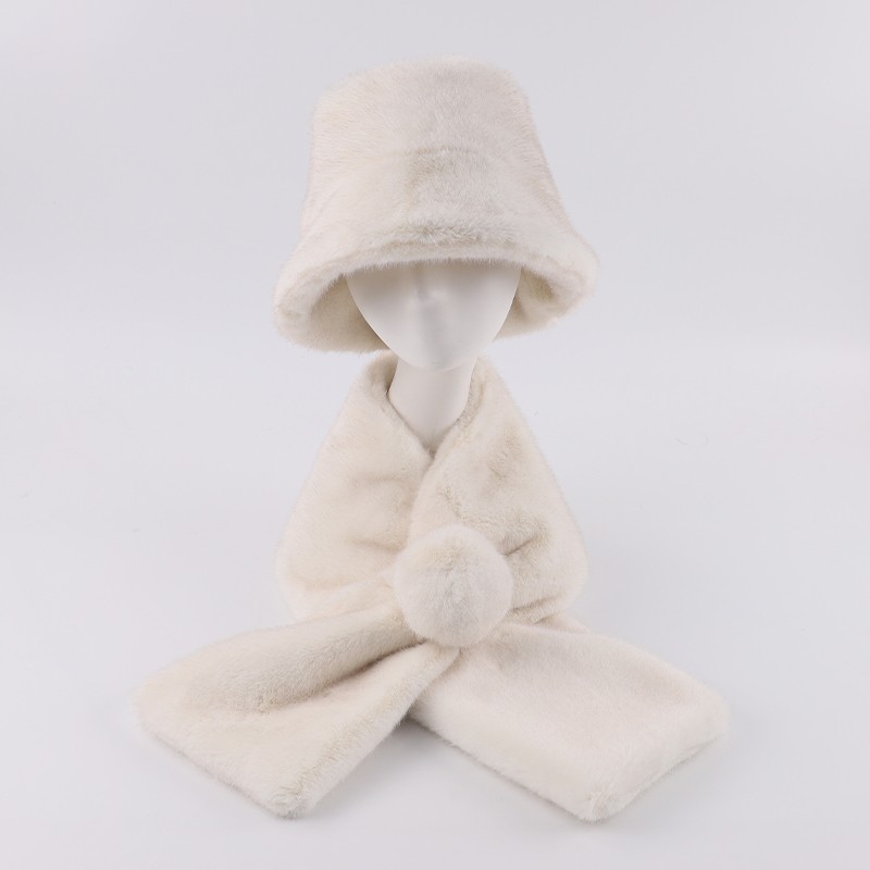 Faux Mink Fur Bucket Hat & Scarf Suit – Winter Luxe Set — image 4