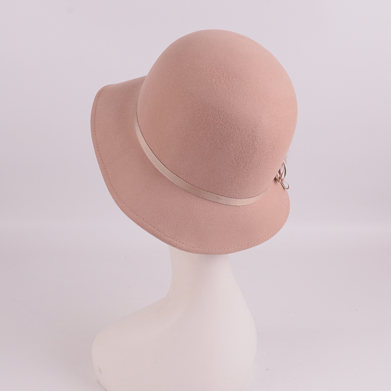 Elegant Wool Cloche Hat with Real Mink Fur Accent – 100% Wool — image 5