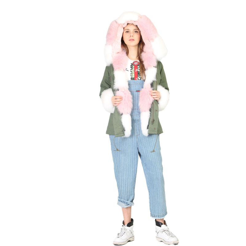 Color-Blocked Fox Fur Lined Parka — Wholesale & OEM Edition — image 4